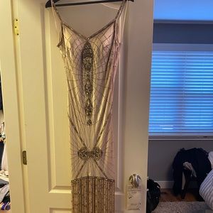 EUC Sue Wong beaded evening dress size 8